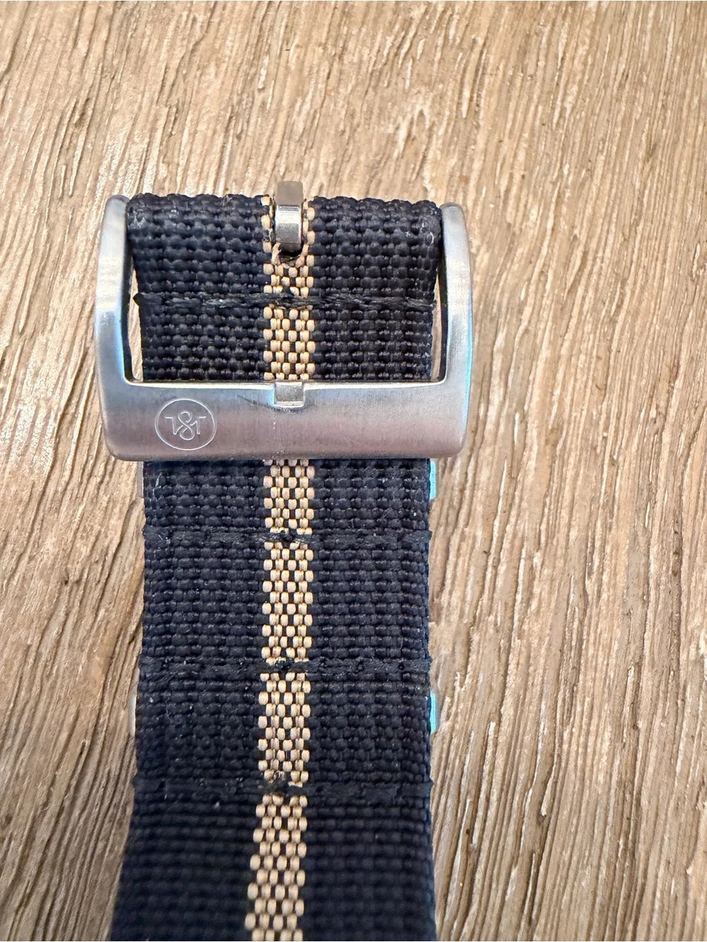 Black and Tan NATO Nylon Stripe Watch Strap - Strap Tailor -22mm